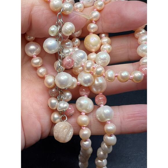 NEW freshwater pearl multi stone necklace with sterling silver clasp - Picture 10 of 15